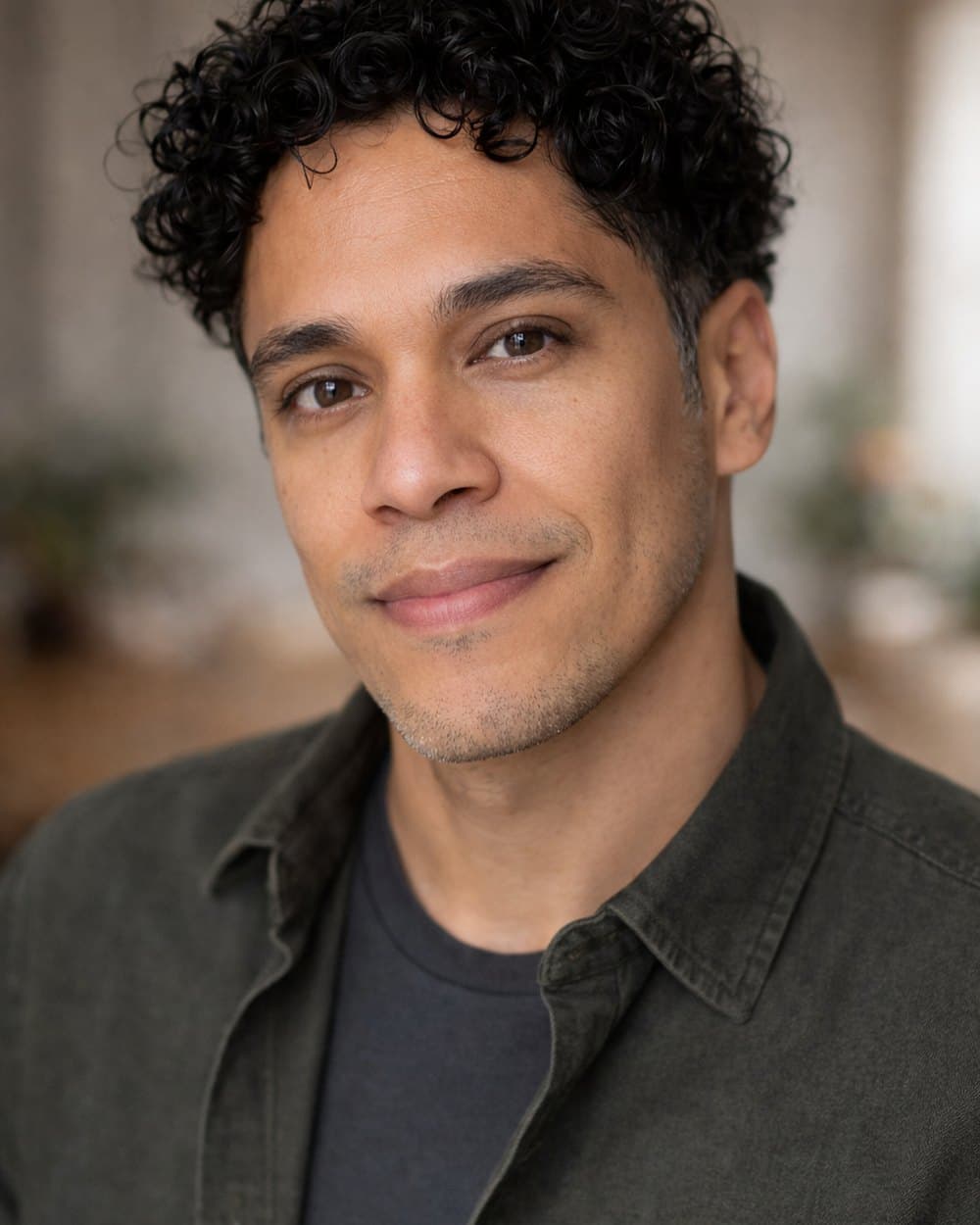 Eddie Zaldivar, smiling, in a dark green shirt.